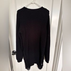 Venus sweater, distressed sides for unique styling